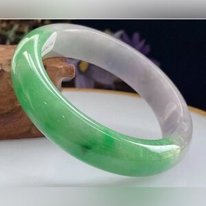 57mmCertificate (Grade A)Myanmar Natural Icy PurpleGreen Jadeite Jade Bangle